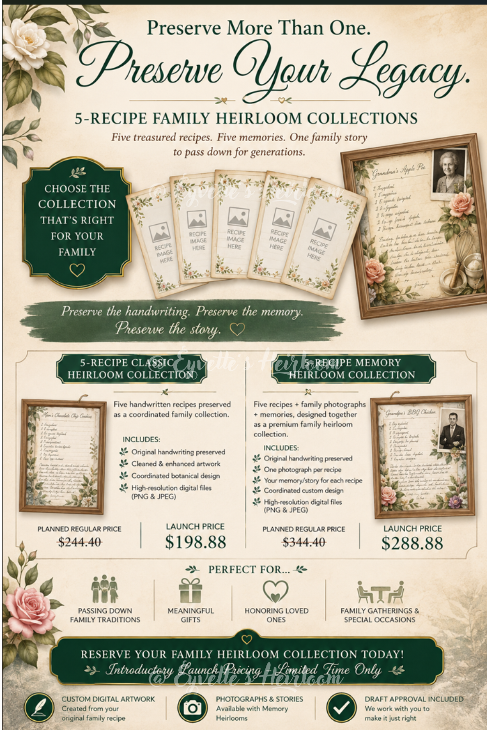 Custom Handwritten Recipe Heirloom – Family Recipe Restoration