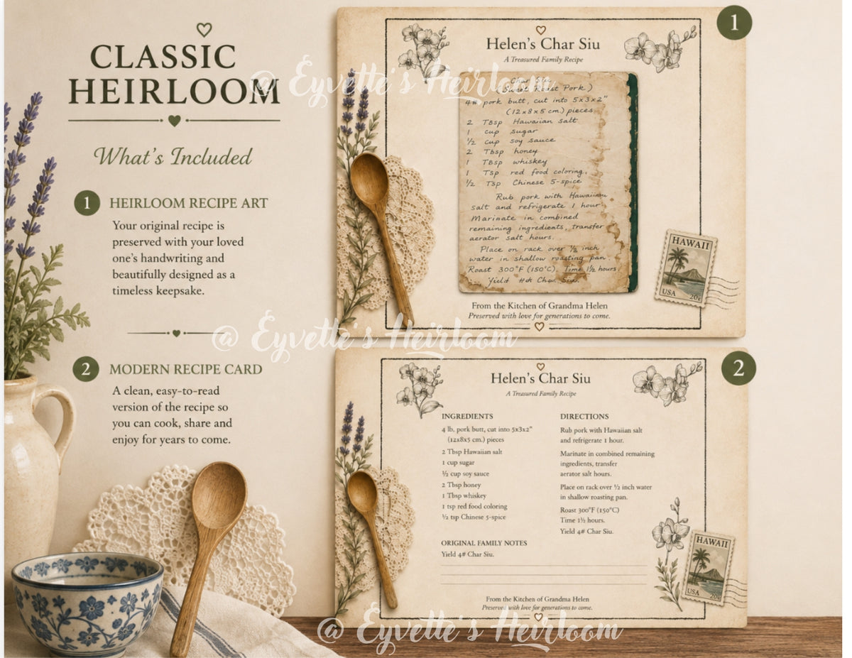 Custom Handwritten Recipe Heirloom – Family Recipe Restoration
